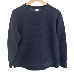 Champion University of Michigan Wolverines Quilted Sweatshirt Game Day Medium